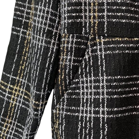 Slate & Willow RTR Plaid Tweed Keyhole Neck Romper Black Gold Silver Size XS - Picture 5 of 11